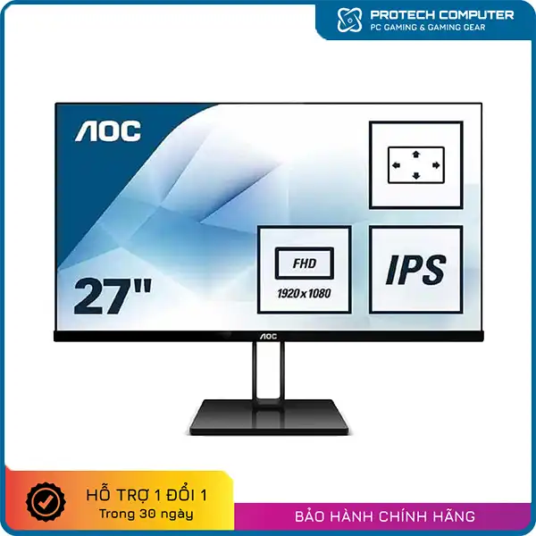 Màn hình AOC 27V2Q/74 (27 inch/ FHD/IPS/75Hz/5ms/250 nits/HDMI+DP)